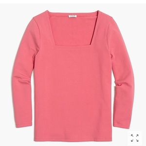 NWT J Crew Square Neck Coral Pink top